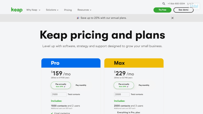 Infusionsoft Pricing - Major Subscription Plans In Keap